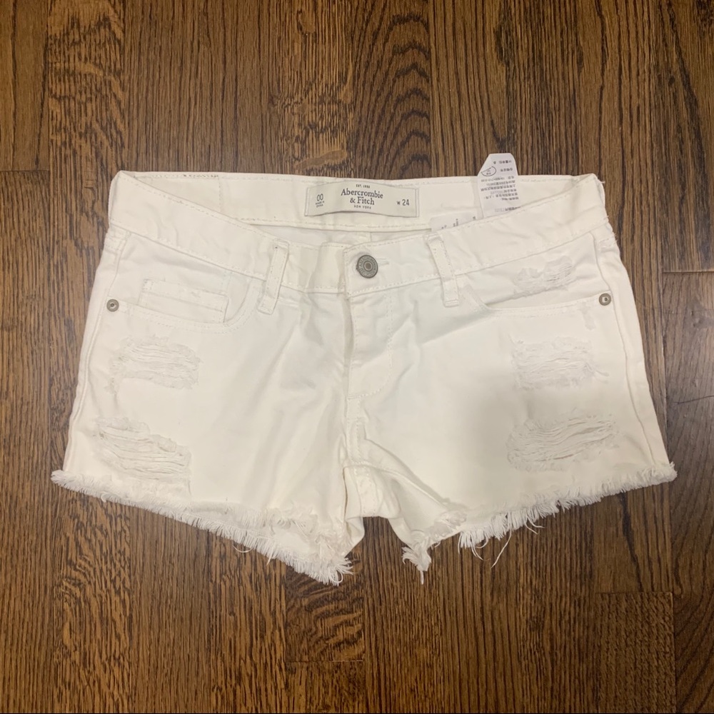 Abercrombie White Denim Shorts